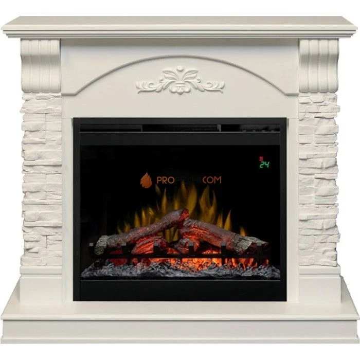 Каминокомплект Dimplex Prague - Белый /Сланец белый с очагом Symphony 26 inch DF2624L-INT