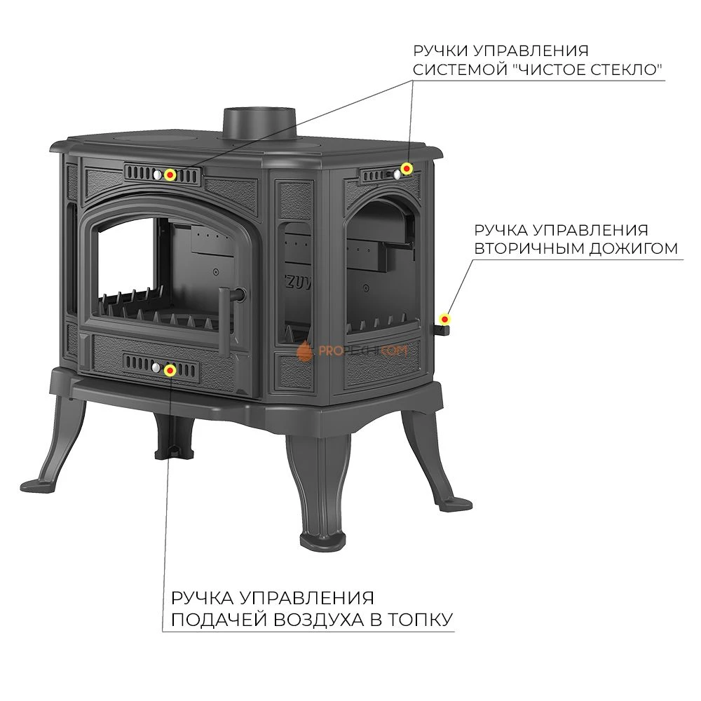 Печь-камин Везувий KZ-14SР "Антрацит"