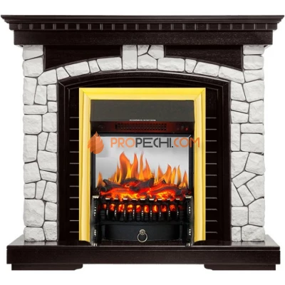 Каминокомплект Royal Flame Glasgow - Венге / Белый с очагом Fobos FX M Brass