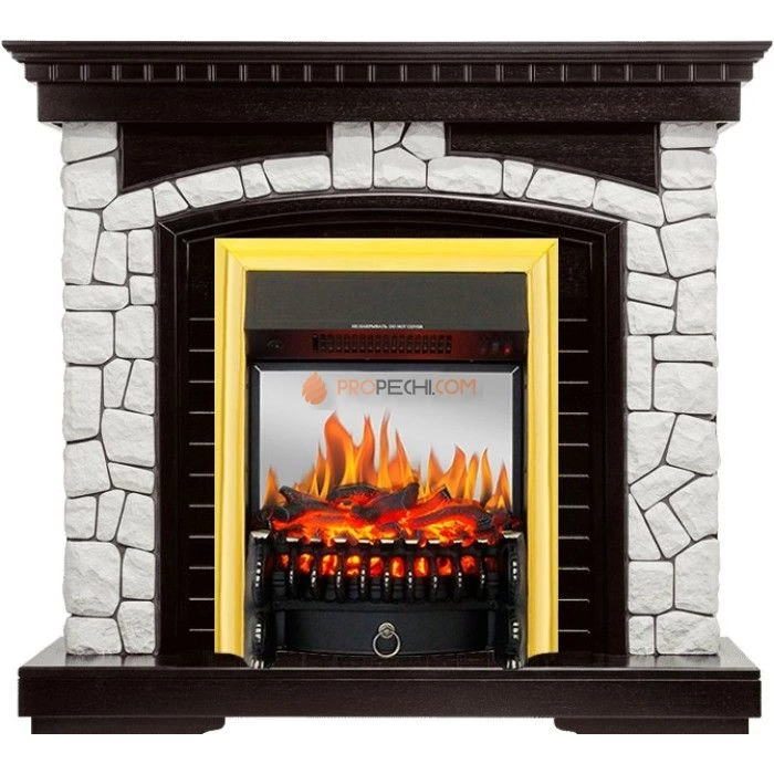 Каминокомплект Royal Flame Glasgow - Венге / Белый с очагом Fobos FX M Brass