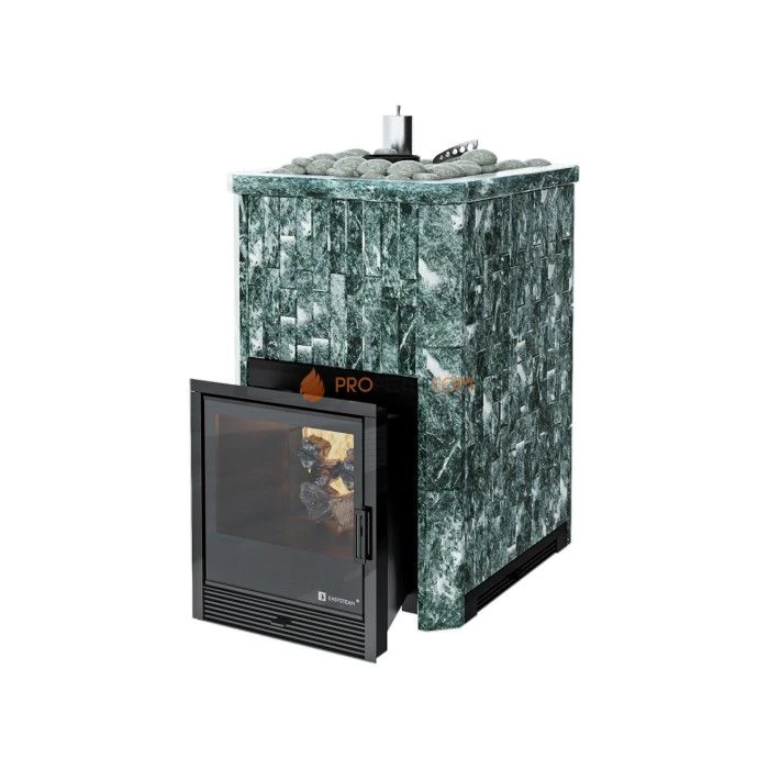 Дровяная печь для бани ИзиСтим Южная 16 в камне Змеевик