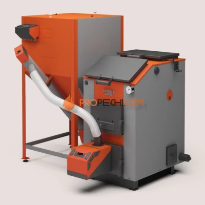 Отопительный котел Теплодар Куппер Эксперт 30 с горелкой пеллетной факельной Комфорт 42