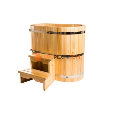 Купель овальная НКЗ из кедра, 120x78x120 см / 40 мм