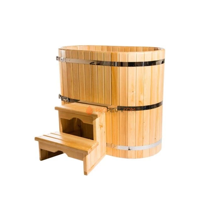 Купель овальная НКЗ из кедра, 120x78x140 см / 40 мм