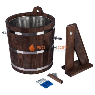 Обливное устройство Woodson с нержавеющей вставкой, 20 л, дуб в тёмном