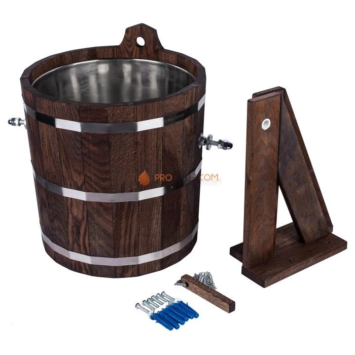 Обливное устройство Woodson с нержавеющей вставкой, 20 л, дуб в тёмном