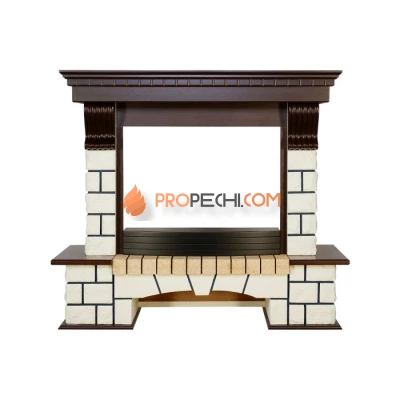 Портал Royal Flame Pierre Luxe - Темный дуб / Белый (Высота 1075мм)