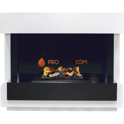Каминокомплект Dimplex Cube - Белый с черным с очагом Cassette 400 LNH-INT (с дровами)