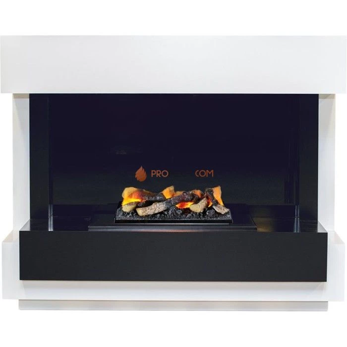 Каминокомплект Dimplex Cube - Белый с черным с очагом Cassette 400 LNH-INT (с дровами)