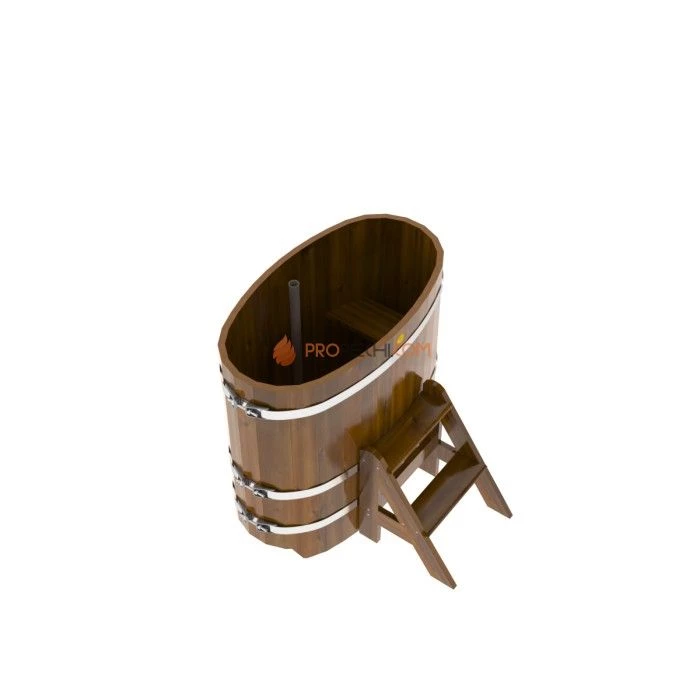 Купель BentWood овальная из мореной лиственницы 0,59х1,06 Рустик