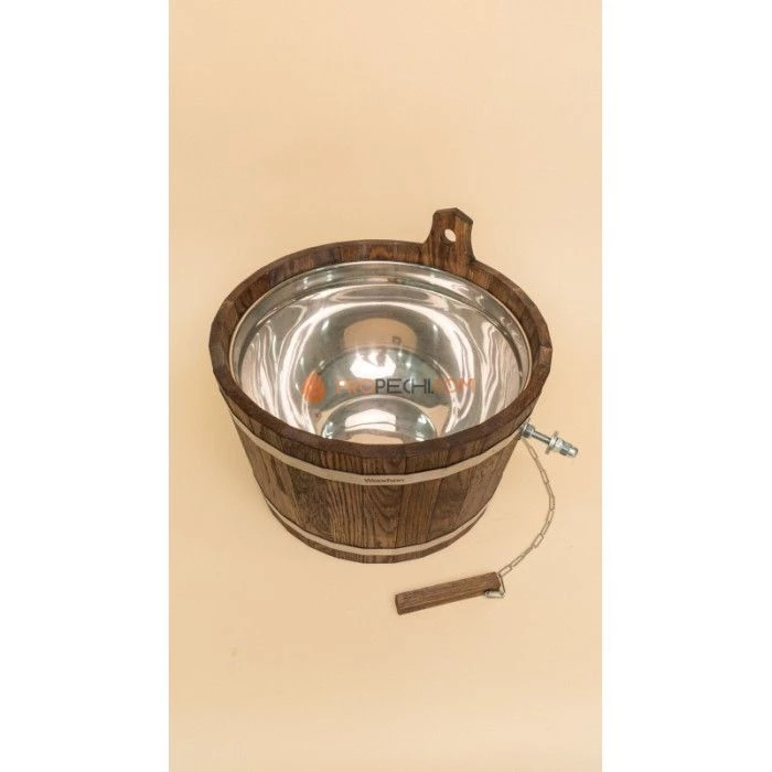 Обливное устройство Woodson с нержавеющей вставкой, 17 л., дуб в темном