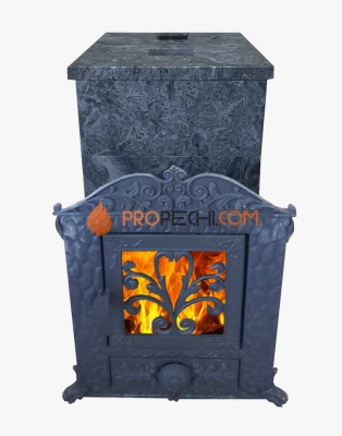 Банная чугунная печь Березка "Verona" 50 ЗК Каменная облицовка