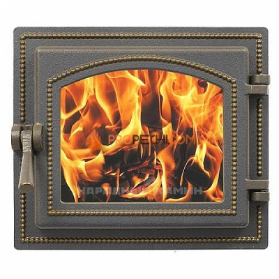 Везувий Дверка каминная 260 (бронза) 210x250 мм