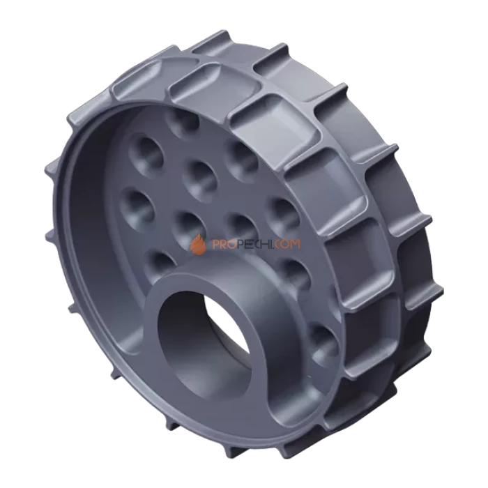 Чугунная печь для бани Гефест Авангард ЗК 25М Ураган в круглой сетке