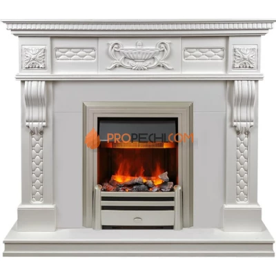 Каминокомплект Dimplex Corsica - Матовый белый (Ширина 1100) с очагом Chesford