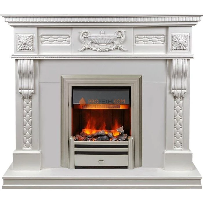 Каминокомплект Dimplex Corsica - Матовый белый (Ширина 1100) с очагом Chesford