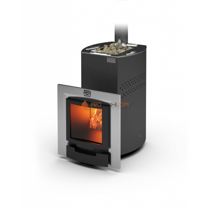 Дровяная печь для бани Теплодар Домна-20 ЛК Панорама