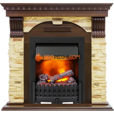 Каминокомплект Dimplex Dublin угловой - Темный дуб / Сланец с очагом Danville Black FB2