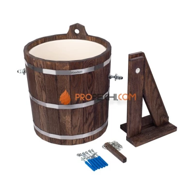 Обливное устройство Woodson с пластиковой вставкой, 20 л, дуб в тёмном