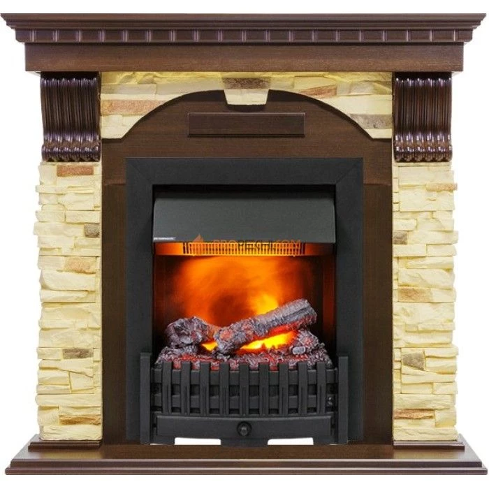 Каминокомплект Dimplex Dublin угловой - Темный дуб / Сланец с очагом Danville Black FB2