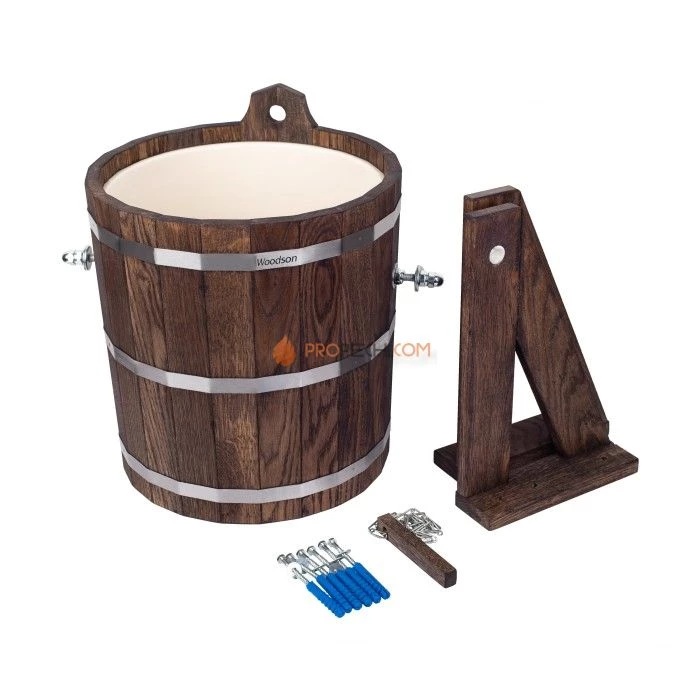 Обливное устройство Woodson с пластиковой вставкой, 20 л, дуб в тёмном