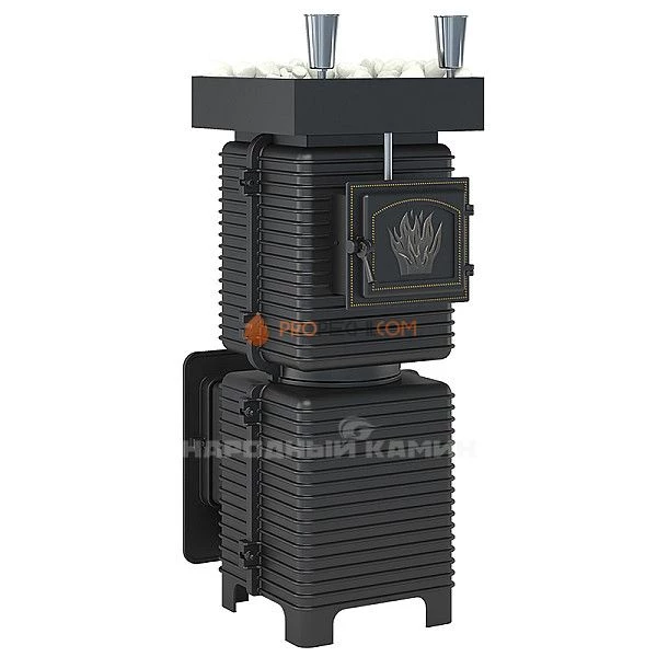 Печь для бани Эверест Легкий пар Профи по-серому (под обкладку) б/в