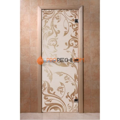 Дверь для бани DoorWood с рисунком Венеция Сатин, 1900x700 мм