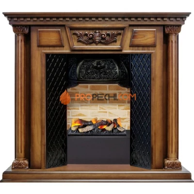 Каминокомплект Dimplex Olympia - Дуб антик / Кирпич с очагом Cassette 400 LNH-INT (с дровами)