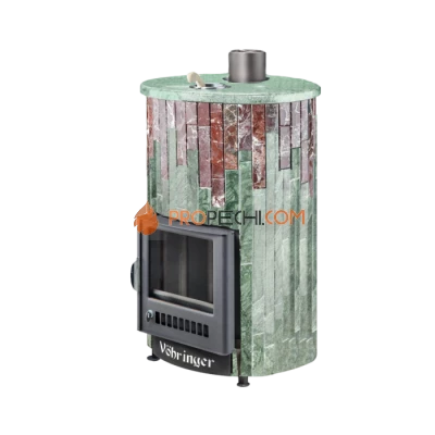 Дровяная печь для бани Ферингер Уют-25 до 25 м³ - Верде Гватемала + Россо Леванте