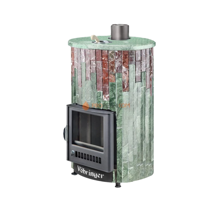 Дровяная печь для бани Ферингер Уют-25 до 25 м³ - Верде Гватемала + Россо Леванте