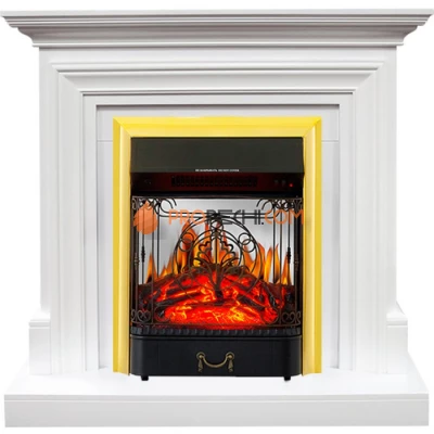 Каминокомплект Royal Flame Bradford - Белый с очагом Majestic FX M Brass