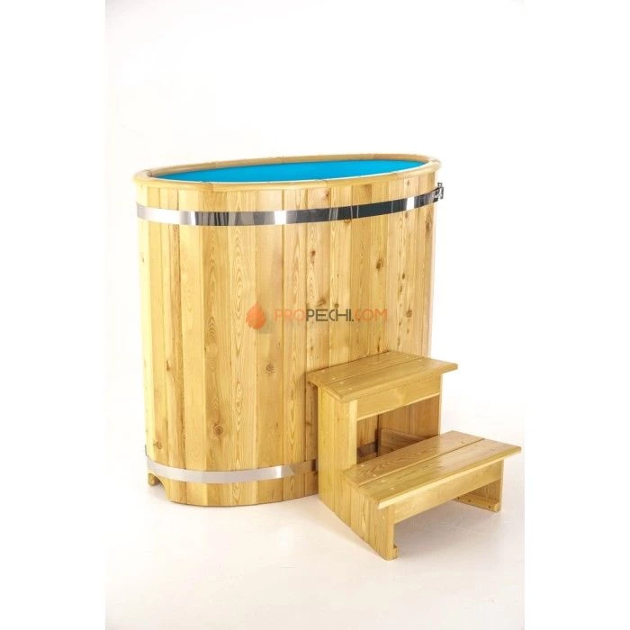 Купель овальная НКЗ из лиственницы, 120x78x140 см