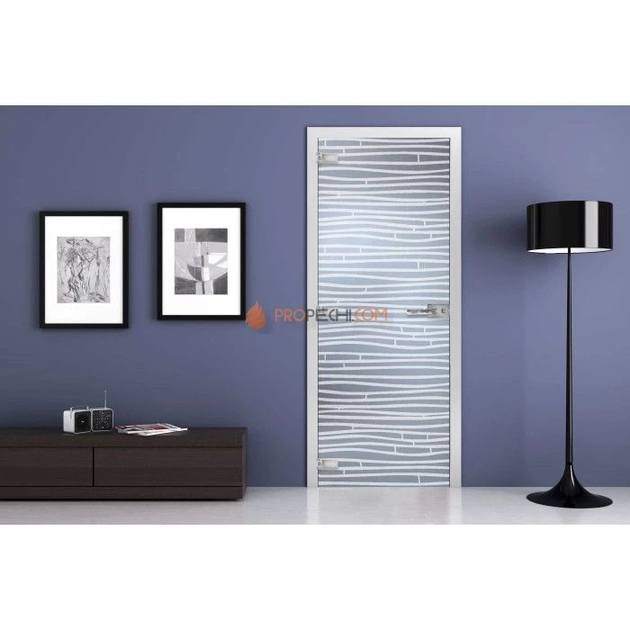 Стеклянная межкомнатная дверь DoorWood с рисунком MG-15 Матовая, 2000х700 мм