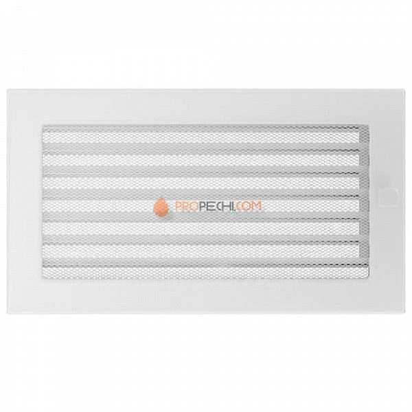 Вентиляционная решетка Kratki 17х30 с жалюзи белая