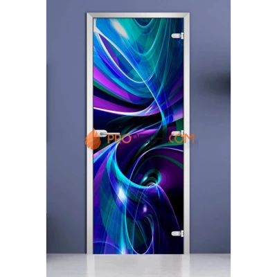 Стеклянная межкомнатная дверь DoorWood с фотопечатью Abstraction-12, 2000х800 мм