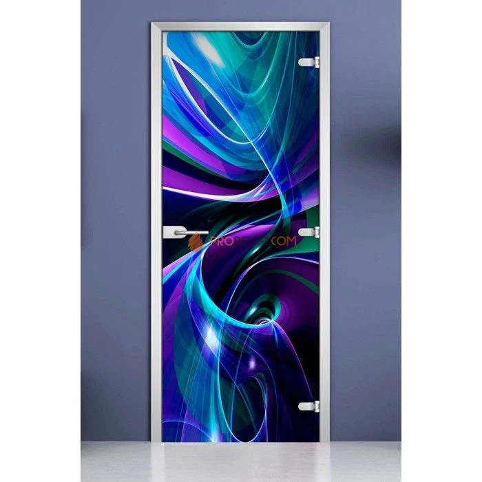 Стеклянная межкомнатная дверь DoorWood с фотопечатью Abstraction-12, 2000х800 мм