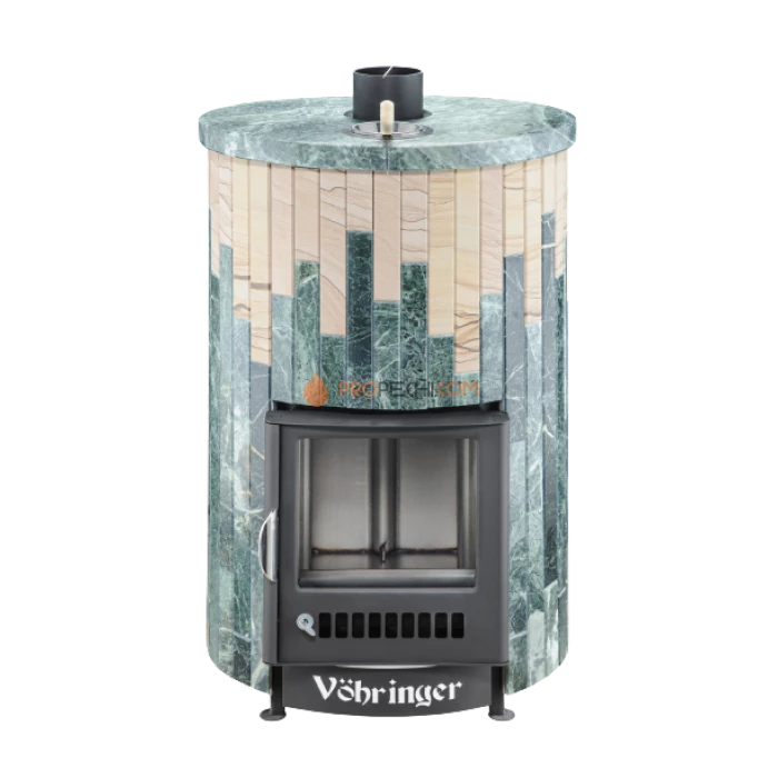 Дровяная печь для бани Ферингер Уют-25 до 25 м³ - Змеевик + Окаменевшее дерево