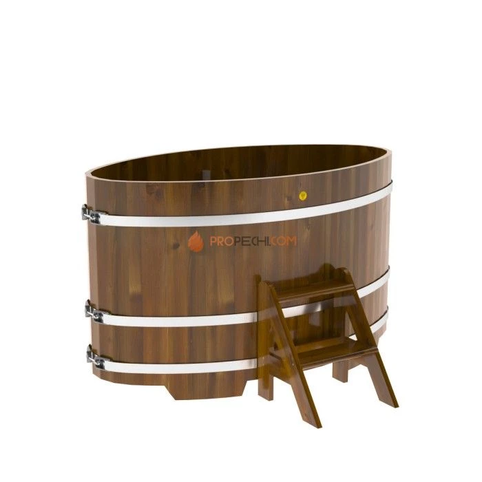 Купель BentWood овальная из мореной лиственницы 0,92х1,66 Рустик