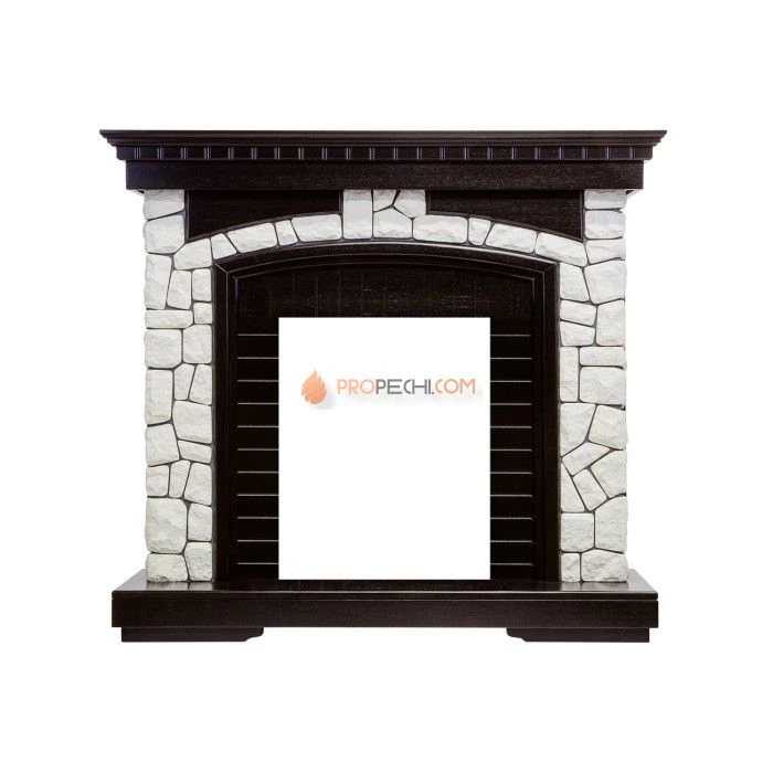 Каминокомплект Royal Flame Glasgow - Венге / Белый с очагом Majestic FX Brass