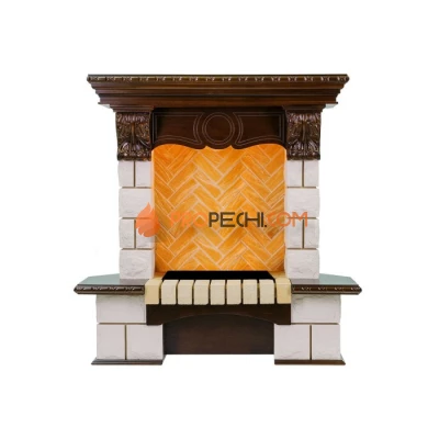 Портал Dimplex Pierre Luxe угловой - Темный дуб / Шампань (Высота 975мм)