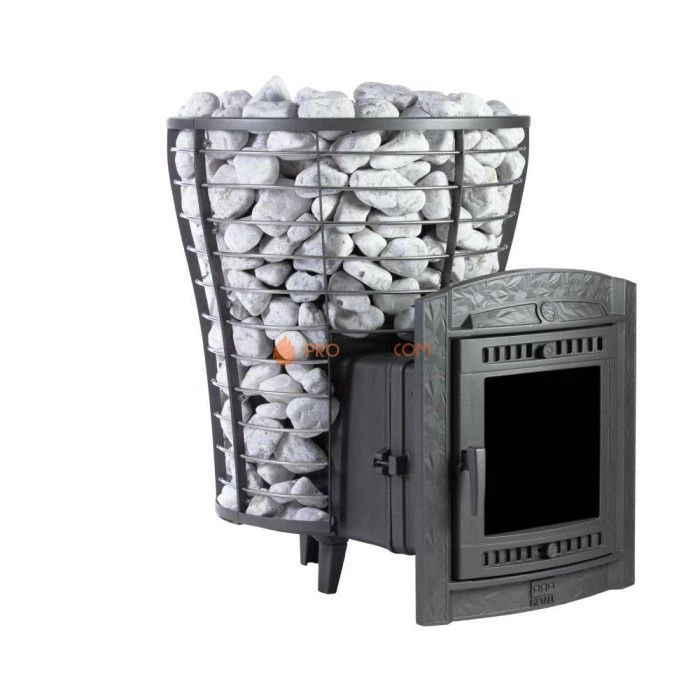 Чугунная печь для бани Атмосфера V сетка нержавейка