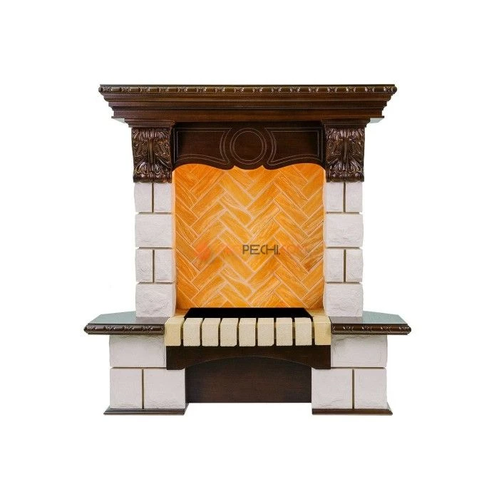 Каминокомплект Dimplex Pierre Luxe угловой - Темный дуб / Шампань (Высота 975мм) с очагом Cassette 400 NH