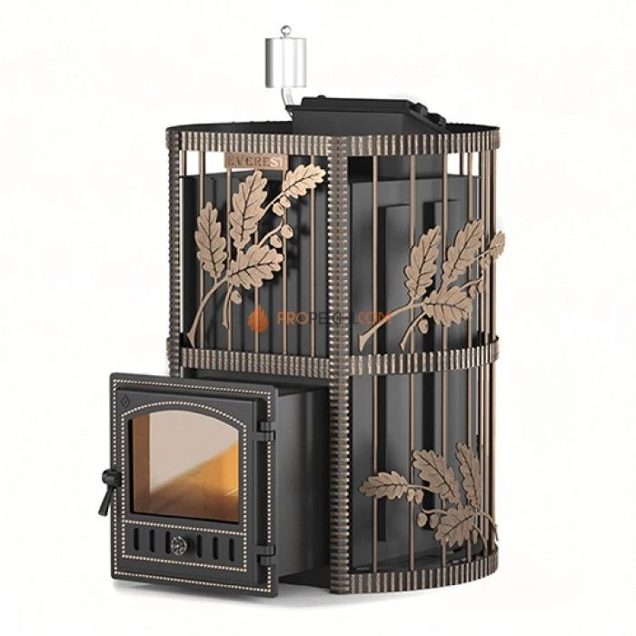 Дровяная печь для бани Эверест INOX 28 (280) Ковка (AISI 430)