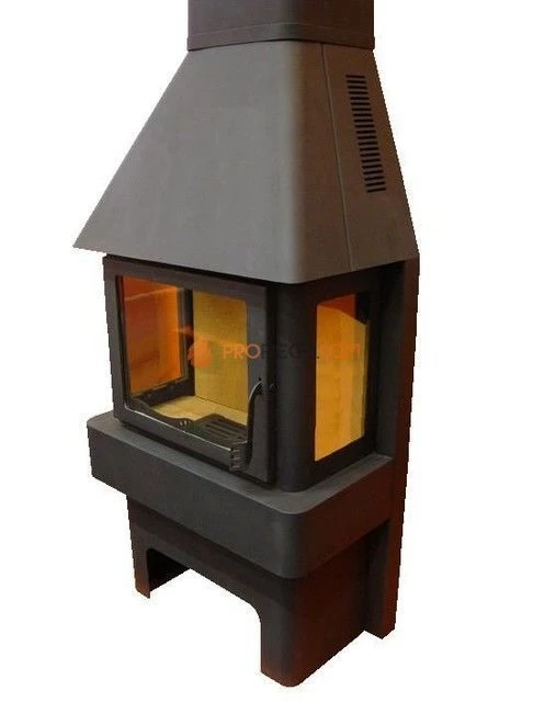 Печь-камин ЭкоКамин Бавария 3 стекла черная