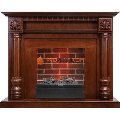 Каминокомплект Dimplex Edinburg - Орех / Кирпич с очагом Juneau