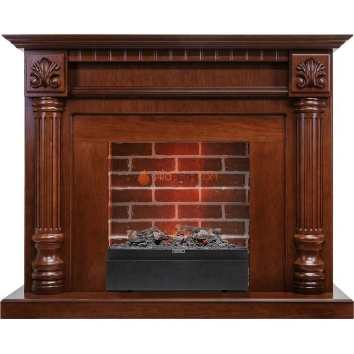 Каминокомплект Dimplex Edinburg - Орех / Кирпич с очагом Juneau