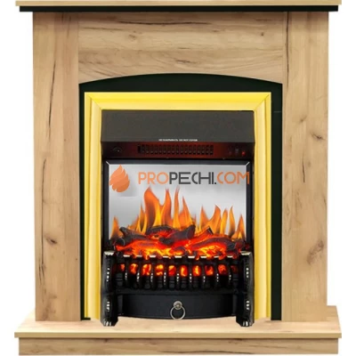 Каминокомплект Royal Flame Barcelona (разборный) - Дуб золотой с очагом Fobos FX M Brass