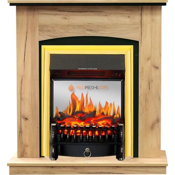 Каминокомплект Royal Flame Barcelona (разборный) - Дуб золотой с очагом Fobos FX M Brass