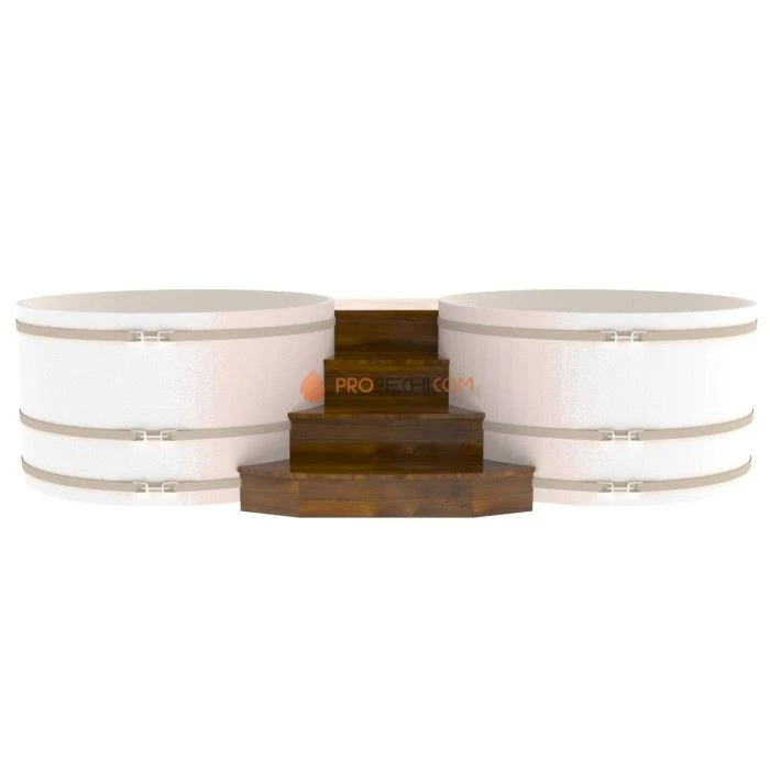 Подиум BentWood на 2 купели D 1,8 Рустик мореный