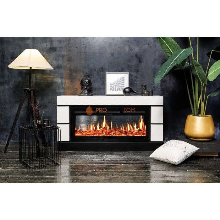 Каминокомплект Royal Flame Modern 42 - Белый с черным (Ширина 1395 мм) с очагом 5D V-ART 40